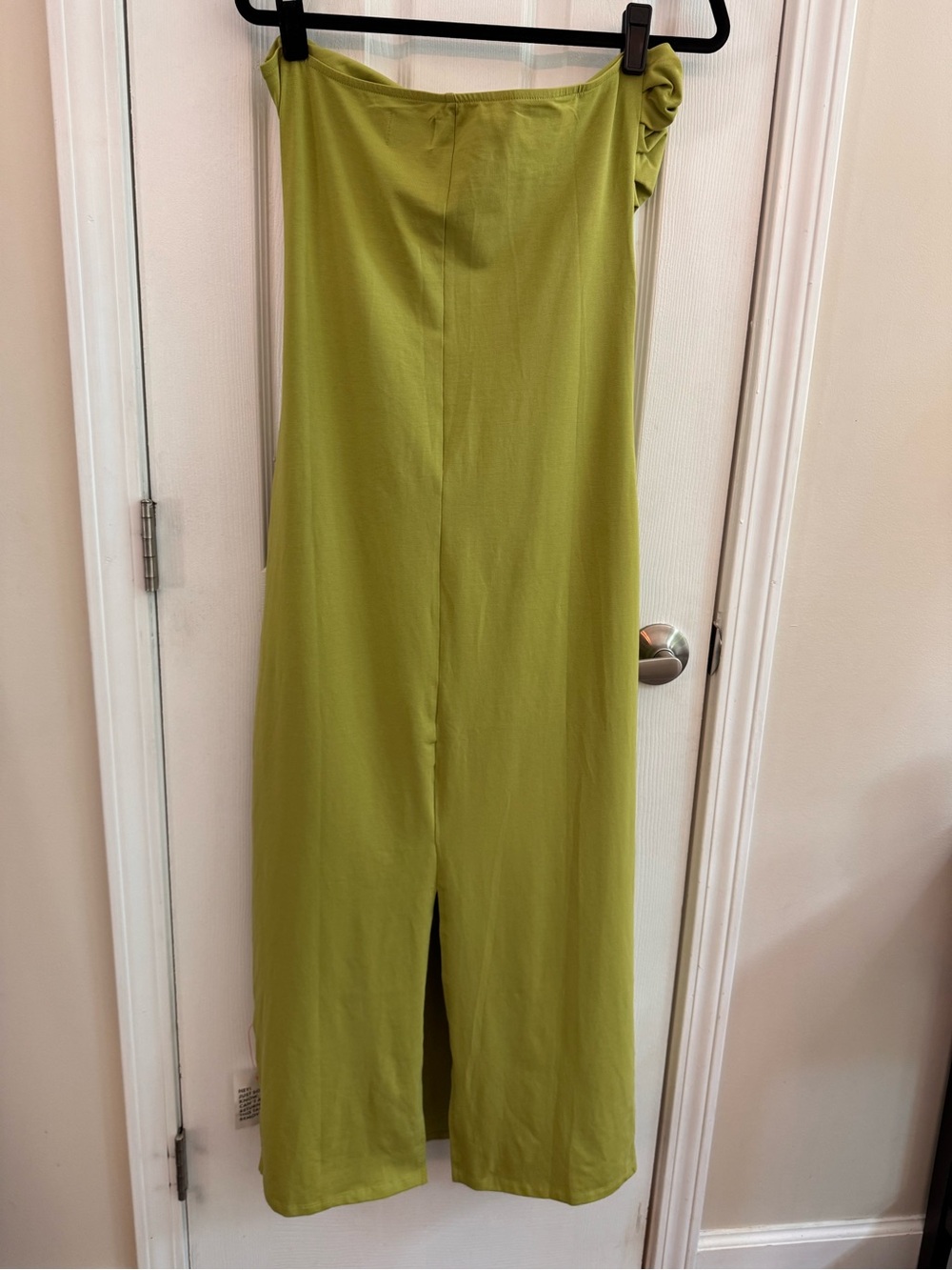 ASOS Twist Bodice Bandeau Bodycon Strapless Midi/Maxi Dress Sz 10 Lime Green NWT - Picture 6 of 9